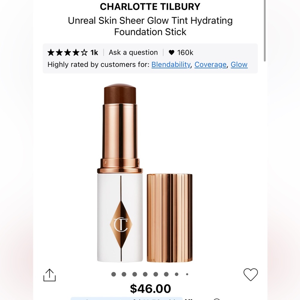 Charlotte Tilbury Unreal Sheer Glow Tint Hydrating Foundation Stick